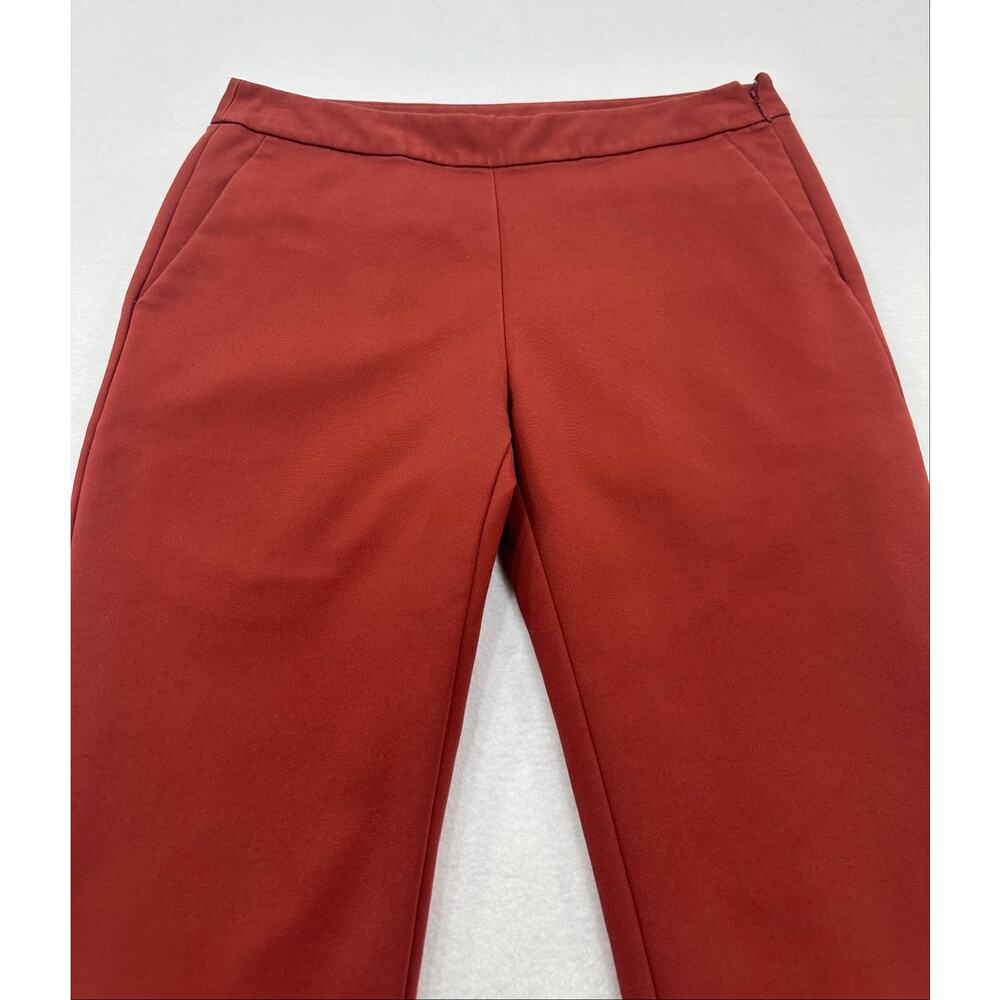 Giordano Ladies Rust Orange Cropped Straight Leg Trousers Size 25 - Picture 4 of 12